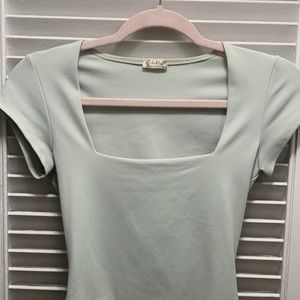 Pastel square necked bodysuit by free people intimates